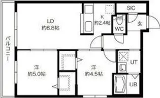ヒューガ大通スイート【4階】の間取り