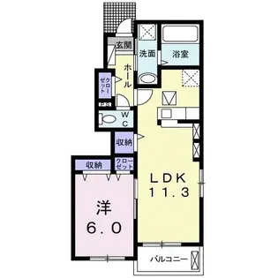 ルミネエトワールI【1階】の間取り