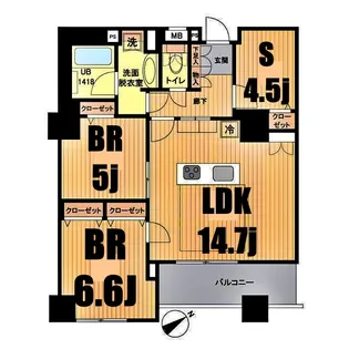ドゥーエ横浜駅前【18階】の間取り