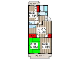 ジュ-ル・ヴェルヌ【3階】の間取り