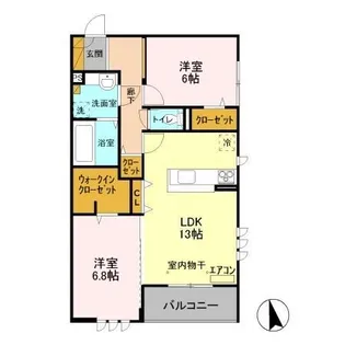 ピアチェーレI【2階】の間取り