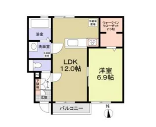 フォレストメゾン聖蹟B【1階】の間取り