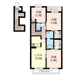 ヴェール天神【2階】の間取り