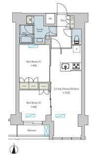 Brillia ist 池尻大橋【6階】の間取り