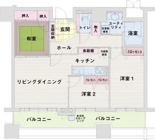 エスポアシティ札幌コンフォートプレイス【4階】の間取り