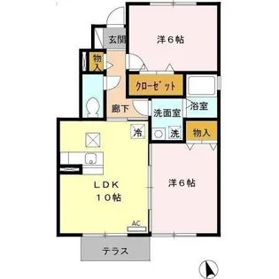 レディエンス陵東 A【1階】の間取り