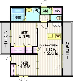 HERITAGE GARDEN WEST【2階】の間取り