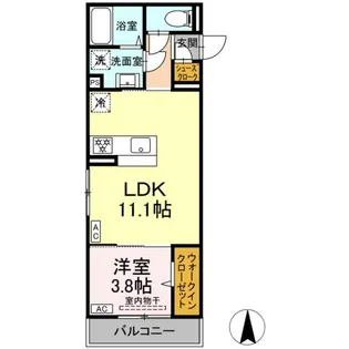 ディー パイナ 新吉田東【2階】の間取り