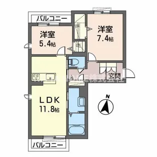 ボヌールII【1階】の間取り