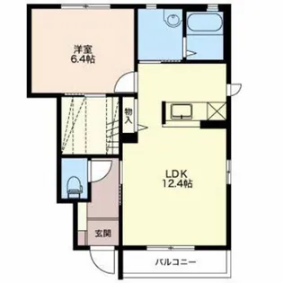 クラヴィエ亘徳【1階】の間取り