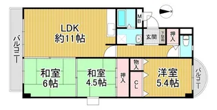 サンセリテ宝塚【3階】の間取り