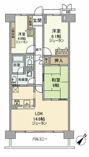 よこすか四季の街パークヒルズ光の丘1番館【2階】の間取り