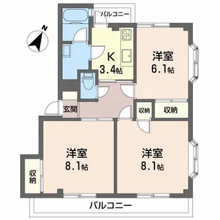 中央ハイツ【2階】の間取り