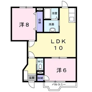 ビューティームーン B【1階】の間取り