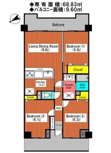 グレースコートEJ【2階】の間取り