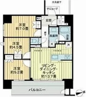 レ・ジェイド四天王寺夕陽丘【13階】の間取り