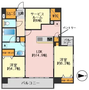 ユニハイム小岩【6階】の間取り