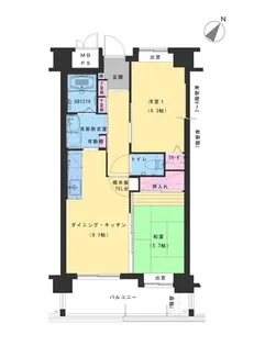 クラシオン二日市1棟【2階】の間取り