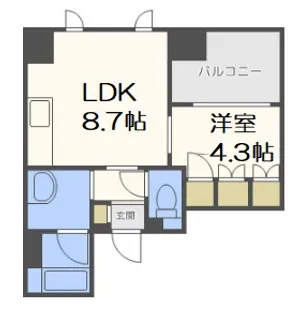アーデンタワー北堀江【7階】の間取り