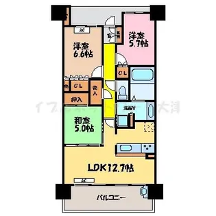 プラウド大津におの浜【17階】の間取り