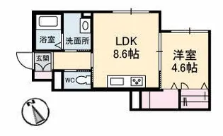 ベレオ亀井町【1階】の間取り