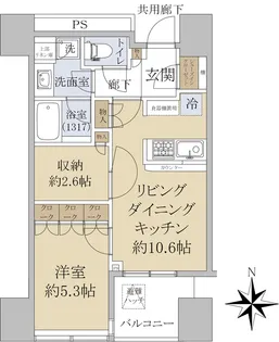 パークタワー錦糸町【9階】の間取り