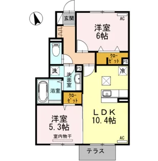 ランジェ ユイ【1階】の間取り
