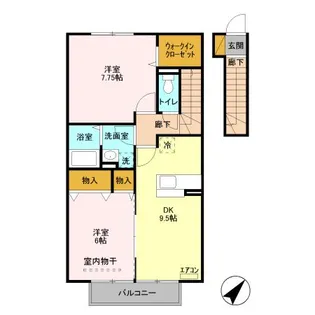 ローズコート西三島【2階】の間取り