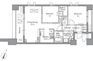 レジディア水道橋【2階】の間取り