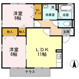 サン・パティオ A棟【1階】の間取り