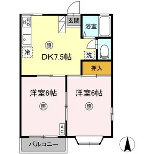 エステート笹谷 A【1階】の間取り