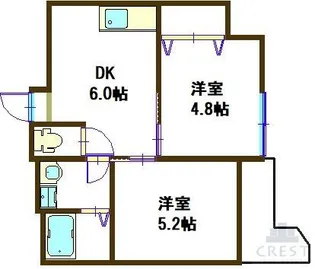 オリーブコート古野上【4階】の間取り