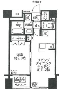 リビオ日本橋浜町パークフィール【6階】の間取り