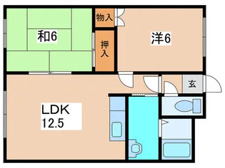 ロイヤルハイツ北野B【2階】の間取り