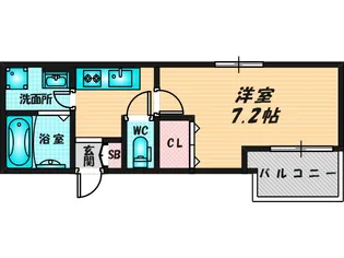プロスパーコート新深江II【2階】の間取り