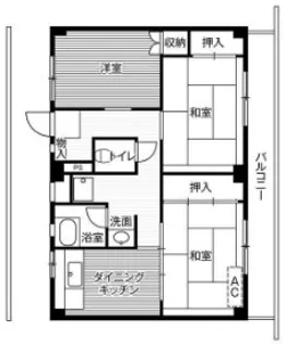ビレッジハウス迎田3号棟【1階】の間取り
