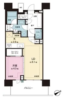 ブランズ芝浦【13階】の間取り