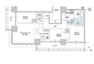 ブリリアタワー浜離宮【22階】の間取り