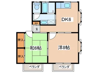 第2あけぼの荘【2階】の間取り