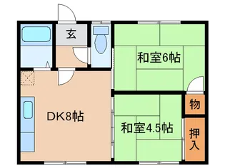 フラワーハイツ(緑ヶ岡)【2階】の間取り