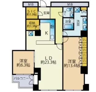 元麻布ヒルズフォレストタワー【7階】の間取り