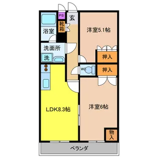 御幸パークマンション【2階】の間取り
