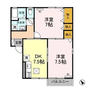 フォンティーヌ白銀A【1階】の間取り