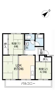 UR寝屋川【1階】の間取り