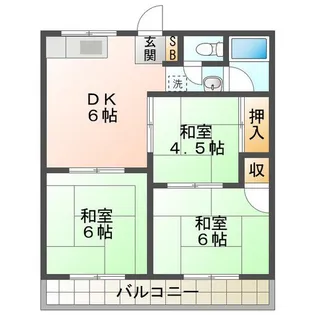 コーポ一幸【1階】の間取り