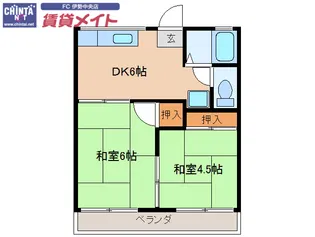 コーポモミヤマ【2階】の間取り