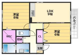 モアエクレールB棟【1階】の間取り