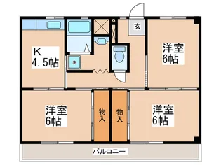 ビレッジハウス秋多5号棟【5階】の間取り