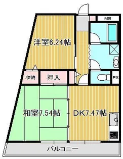 新川崎貳阡【2階】の間取り