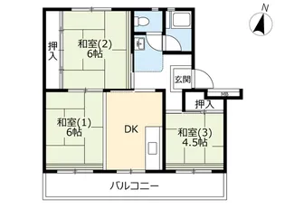 UR戸頭【4階】の間取り